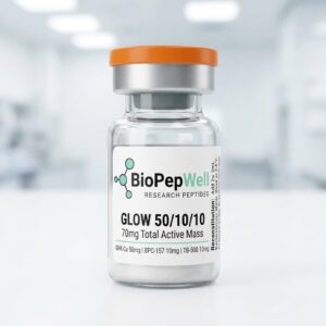 GLOW Protocol 50/10/10 lyophilized powder vial with BioPepWell label