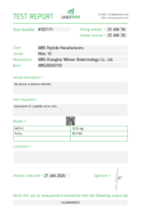 MOTS-C certificate of analysis