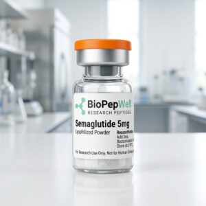 Semaglutide lyophilized powder vial with BioPepWell label