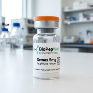 Semax lyophilized powder vial with BioPepWell label