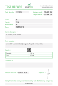 Tirzepatide certificate of analysis